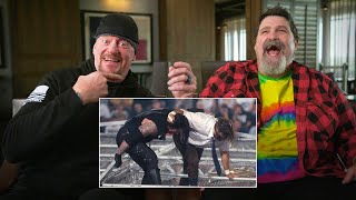 The Undertaker and Mick Foley watch iconic Hell in a Cell Match WWE Playback [upl. by Annawad]