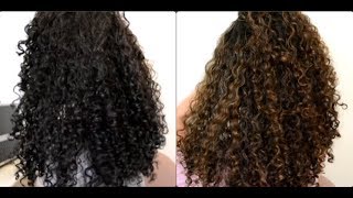 From Black to Light Brown Curly Hair using Olaplex 1st Session with pictures [upl. by Emirac]