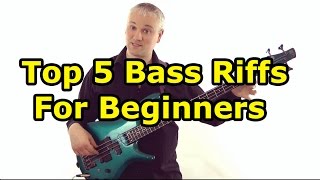 Top 5 Must Know Bass Riffs For Beginners Check Out Updated Version [upl. by Inafit]