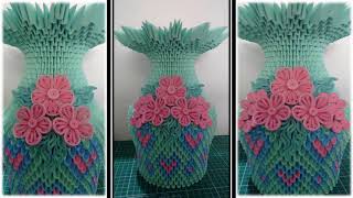 Vase 3d origami quilling flowers soon here on the channel [upl. by Ronoc]