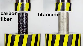 HYDRAULIC PRESS VS TITANIUM AND CARBON FIBER PIPE [upl. by Nagad852]