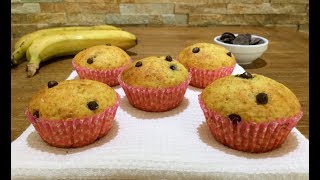 Briose cu banane si ciocolata  Reteta pas cu pas  Muffins  Katys Food [upl. by Ephrem]