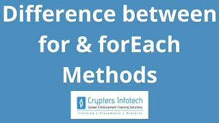 JavaScript Difference between for amp forEach Methods  Looping Methods  Iterate Over An Array [upl. by Mcintosh]