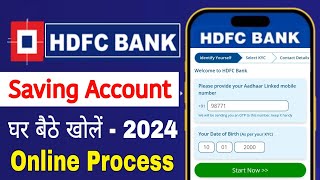 HDFC Bank Account Open Online  How to Open HDFC Saving Account Online in 2024 [upl. by Grannia800]