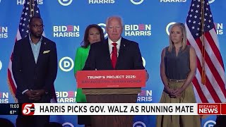 Walz accepts offer to be running mate for Harris in 2024 election [upl. by Rezzani849]