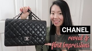 CHANEL JUMBO CLASSIC SINGLE FLAP REVEAL amp FIRST IMPRESSION REVIEW  FashionablyAMY [upl. by Saturday]