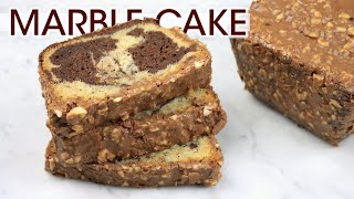 Gourmet Marble Cake Recipe With Homemade Ferrero Rocher Glaze  How To Cuisine [upl. by Hamas]