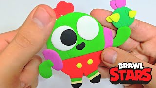 MAKING CLAY SPIKE CARTOON  tutorial brawl stars clay art [upl. by Duane387]