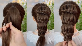 Super Korean Waterfall Hairstyle  Easy Best Hairstyles Tutorial  Amazing And Unique video hair [upl. by Llenad]