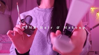 ASMR Hair amp Makeup Salon 🪻 Face Paintng Straightening Styling [upl. by Tahmosh]