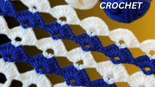 How to make quick and easy Crochet Pattern Blanket Crochet Tutorial  beginners  Loop2loopw1y [upl. by Eugenius258]