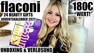 flaconi 24 BEAUTY GIFTS ADVENTSKALENDER 2021 Unboxing amp Verlosung [upl. by Dearborn78]