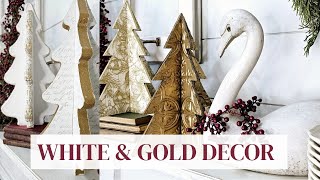 How to make White amp Gold Christmas Decorations • DIY home decor • thrift flips [upl. by Talanian]