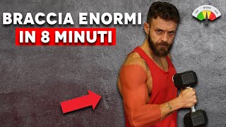 BICIPITI E TRICIPITI ENORMI IN 8 MINUTI  scheda palestra [upl. by Ccasi]