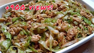 60 PESOS TIPID BUDGET ULAM STIR FRY CABBAGE MURANG ULAM RECIPE [upl. by Ylle]