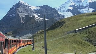 Jungfraujoch Kleine Scheidegg  Eigergletscher  Eigerwand  Eismeer [upl. by Fabiano]