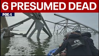 Baltimore bridge collapse 6 workers presumed dead [upl. by Florette]