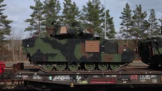 US Army 3rd ID unloads new vehicles to Grafenwoehr [upl. by Clayton]