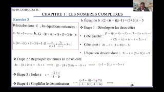 Exercices de Mathématiques Niveau TerminaleChapitre 1  Nombres complexes Partie4 [upl. by Corri]