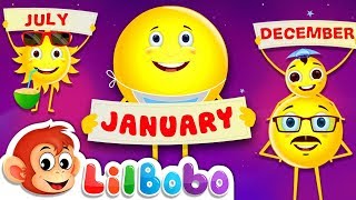 Months of the Year Song  Nursery Rhymes  January February March  Little Bobo Kids [upl. by Yetta]