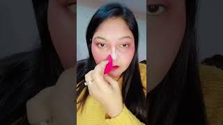 Sharp nose contour hack 😯 omg try makeup makeuphacks contourhack hacks diymakeup [upl. by Rubi]