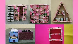 Simple Desktop Organizer Waste Sambrani box Waste Agarbatti box and Waste Match box Reuse Ideas [upl. by Llywellyn693]