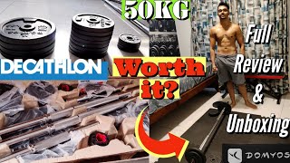 DOMYOS Weight Training Kit  Decathlon 50kg  Full Review amp Unboxing [upl. by Eiramrefinnej]