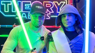 STAR WARS THEORY lightsaber duels ME  SPACECON VLOG 2024 [upl. by Idnam]