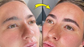 Brow Lamination tutorial for shaping coarse uneven eye brows [upl. by Seroka768]