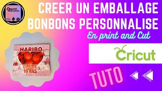 CRÉATION DUN EMBALLAGE BONBONS PERSONNALISÉ AVEC CRICUT DESIGN SPACE [upl. by Sparhawk]