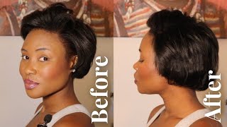 Short Relaxed Hair Tutorial  How To Make Your Own Hair Extensions for More Volume amp Fullness [upl. by Feldt945]