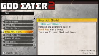 God Eater 2 PSP quotComplete Skill Caterogyquot Norn Database [upl. by Eoj]