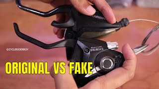 FAKE Shimano VS ORIGINAL Shimano Gear Shifters  How To Identify Fake Parts  Cycle Rider Roy [upl. by Lamraj]