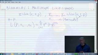 EXTRA MATH Lec 6B Maximum likelihood estimation for the binomial model [upl. by Cormier]