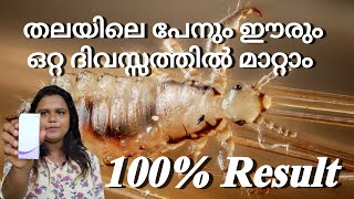 പേനും ഈരും താരനും മാറ്റം ഒറ്റ ദിവസ്സം കൊണ്ട് How to remove Lice and Nit from hair in malayalam [upl. by Nnaihs343]