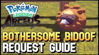 Pokemon Legends Arceus  Bothersome Bidoof  Bidoof Locations Request Guide [upl. by Yziar710]