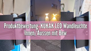 Produktbewertung KUKAK LED Wandleuchte InnenAussen mit Bewegungsmelder12W WandlampeIP 65 Wasserd [upl. by Kono448]