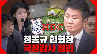 정몽규 회장 국정 감사 내용 정리ㅣ법카 사적 유용 HDC 유착 의혹 등등 [upl. by Adnylam299]