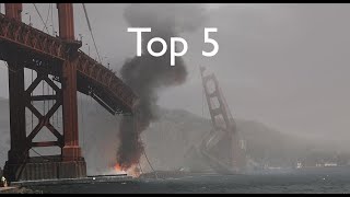 Top 5 Golden Gate Bridge Destruction Scenes [upl. by Yenot]