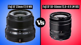 Fuji XF 23mm vs Fuji XF 1855mm f284 [upl. by Riay]