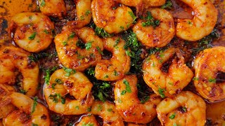 Spicy Garlic Butter Shrimp Recipe [upl. by Ahsetra]