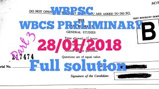 WBCS PRELIMINARY 2018 FULL SOLUTION part 3 [upl. by Soilisav]