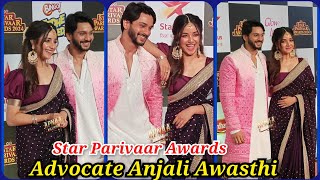 Shritama Mitra With Ankit Raizada From Advocate Anjali Awasthi Cutely Posing at Star Parivaar Awards [upl. by Ethban]