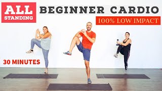 Low impact beginner fat burning home cardio workout ALL standing [upl. by Aneehsor412]