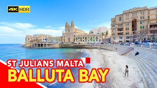 St Julians Malta  Balluta Bay  one of the best places to visit in Malta [upl. by Claiborn]