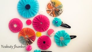 Make a proper round fabric rosette [upl. by Atilrahc]