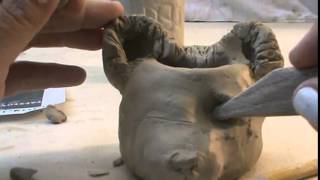 Handbuilding Clay demo Sculpting Eyes [upl. by Gardy102]