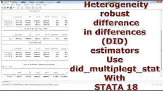 Heterogeneityrobust differencein differences DID estimators Use didmultiplegtstat In STATA 18 [upl. by Blandina]