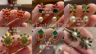 Latest 22k Gemstone StudEarring Designs with Weight and Price TheFashionPlus [upl. by Sverre449]