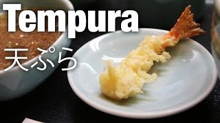 Eating Tempura 天ぷら at Tenmatsu Restaurant Tokyo [upl. by Ennobe]